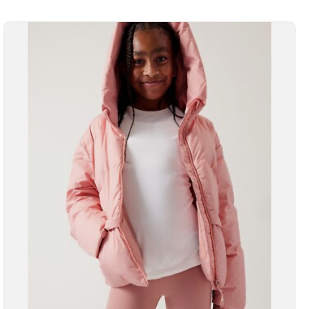 Athleta Kids Pink Puffer Jacket